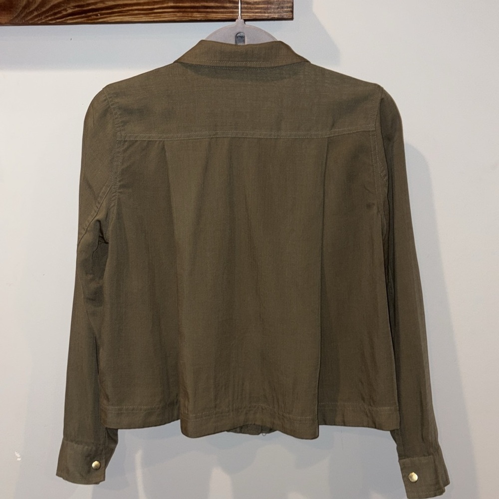 Club Monaco Darby Tencel Utility Shirt Jacket Size XS Olive Green - Picture 8 of 14